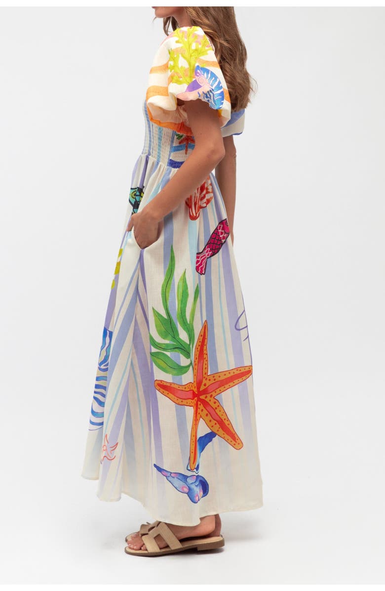 Label of Love Ocean Puff Sleeve Maxi Dress, Alternate, color, Blue