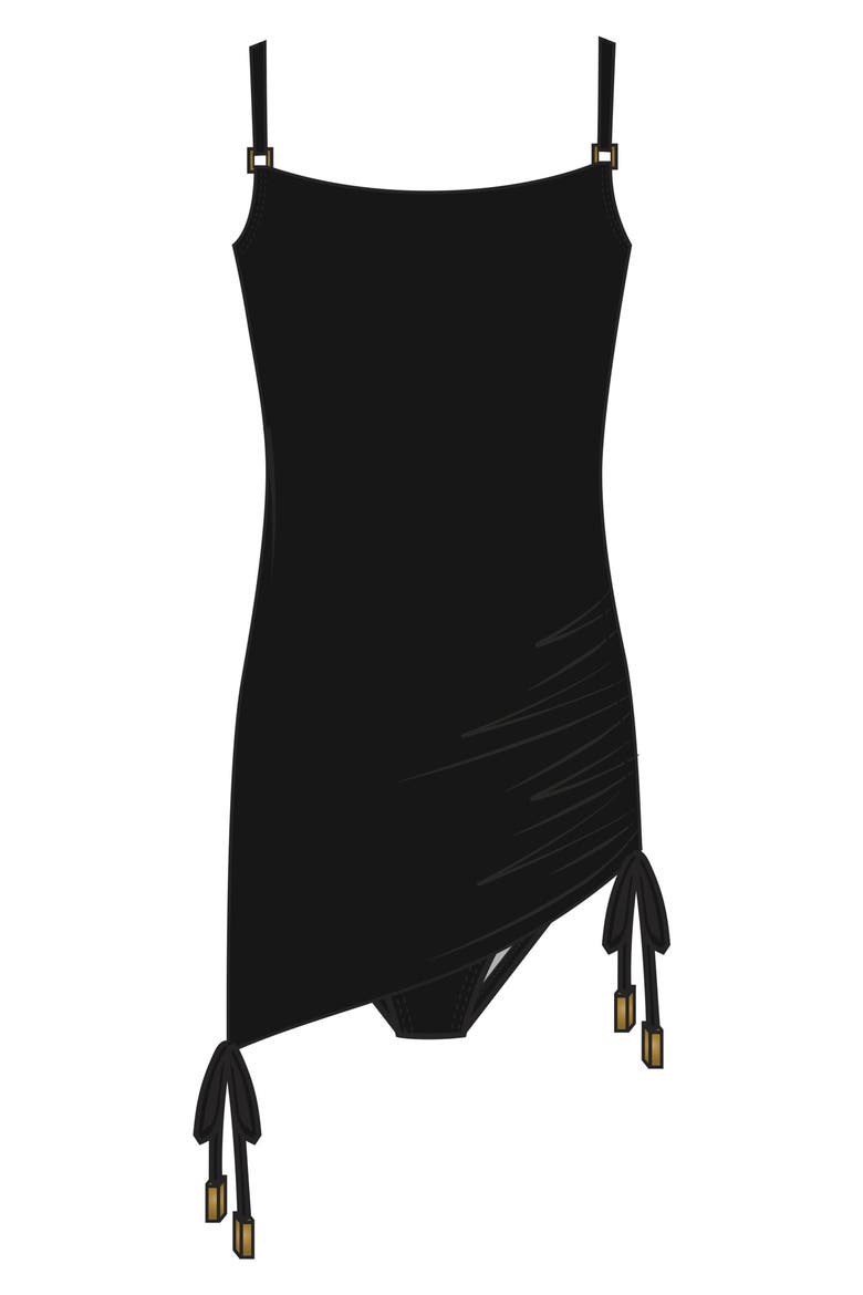 Chromatique Ella Skirted One-Piece Swimsuit, Alternate, color, BLACK