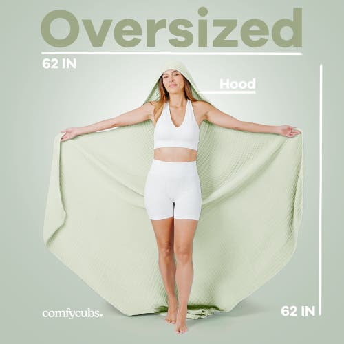 Comfy Cubs Adult Hooded Towel Large In Sage