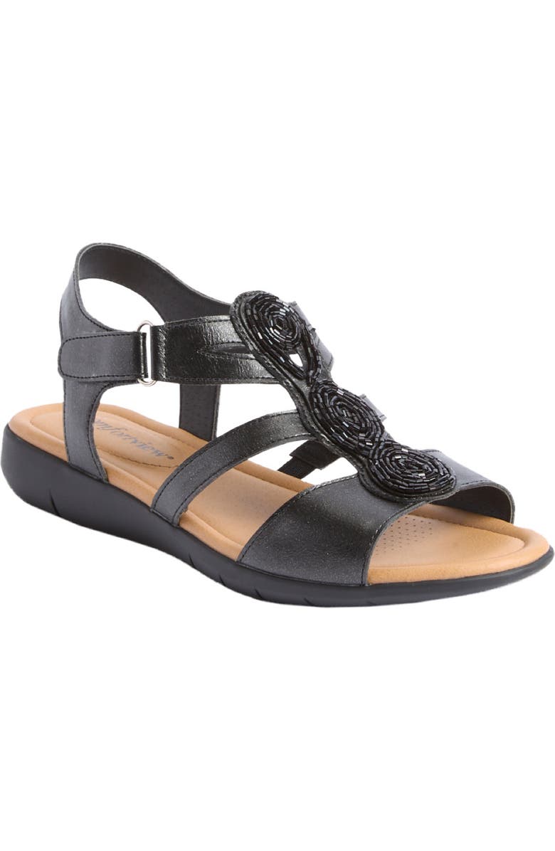 Comfortview The Maylee Sandal, Main, color, Black Metallic
