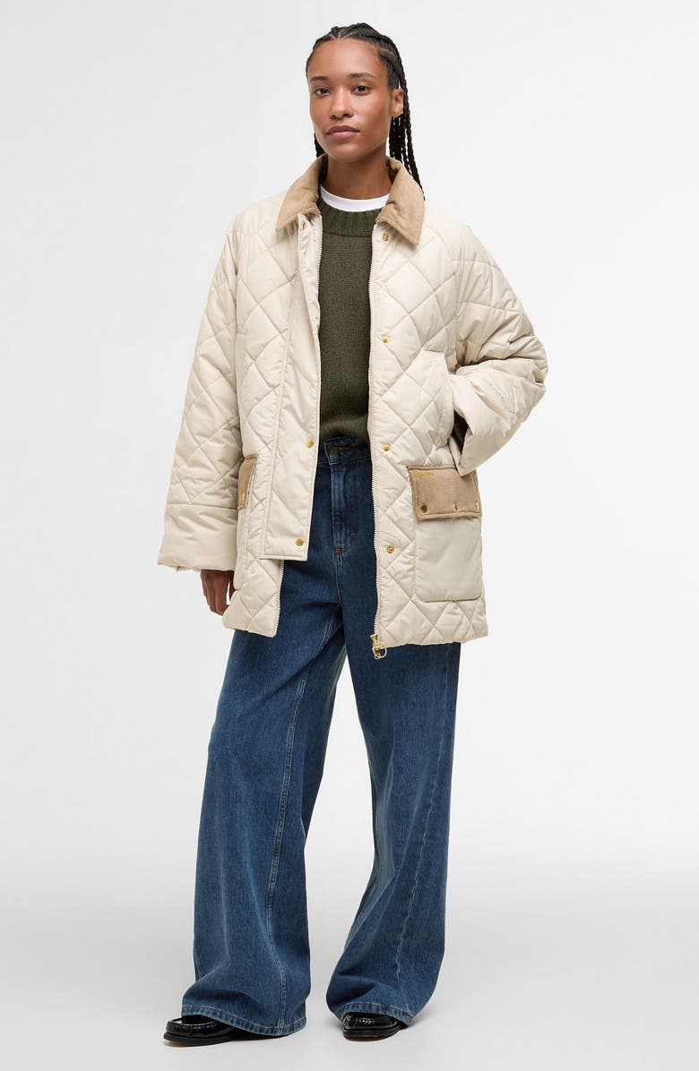 Barbour Aldburgh Quilted Jacket, Alternate, color, Oatmeal/Ancient Tart