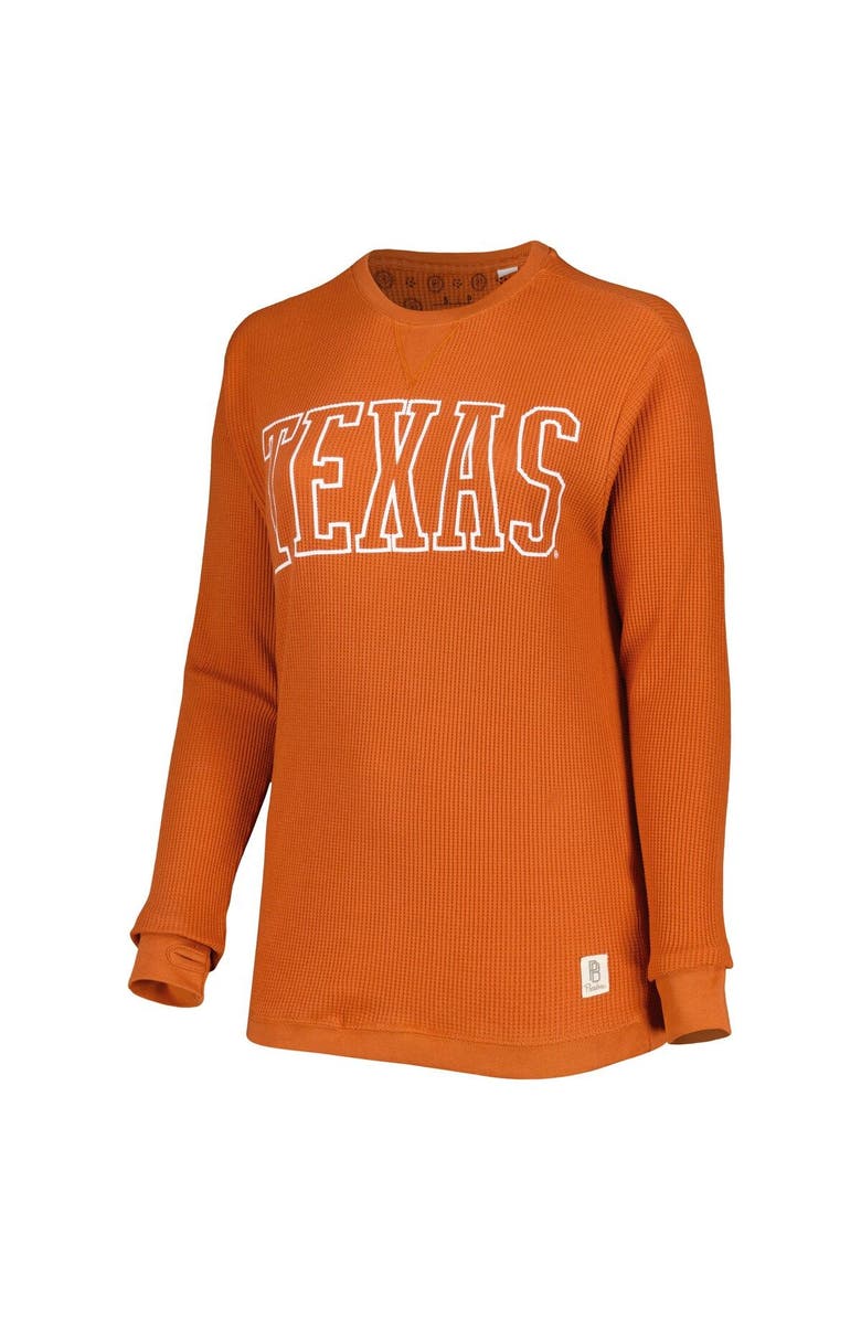 PRESSBOX Women's Pressbox Texas Orange Texas Longhorns Surf Plus Size Southlawn Waffle-Knit Thermal Tri-Blend Long Sleeve T-Shirt, Alternate, color, 