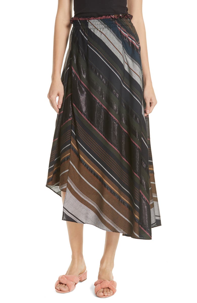 Apiece Apart Turkanna Stripe Midi Skirt, Main, color, 