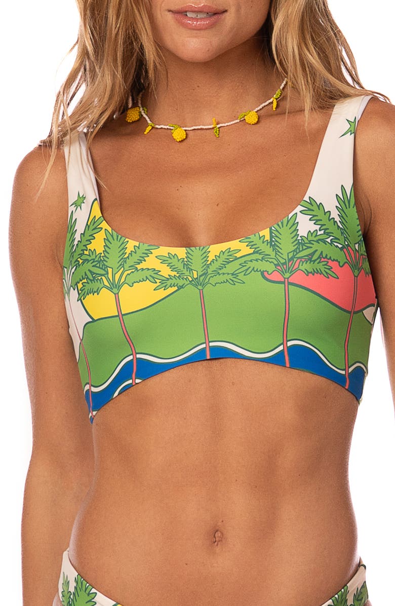 Maaji Dazzle Reversible Bikini Top, Alternate, color, Open Green