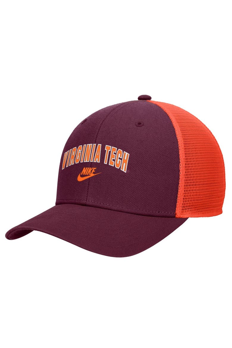 Men's Nike Maroon Virginia Tech Hokies Vintage Arch Rise Performance Trucker Adjustable Hat, Main, color, Maroon