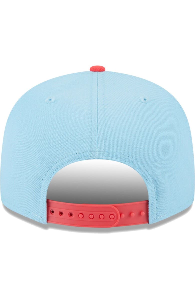 New Era Men's New Era Powder Blue/Red New York Knicks 2-Tone Color Pack 9FIFTY Snapback Hat, Alternate, color, 