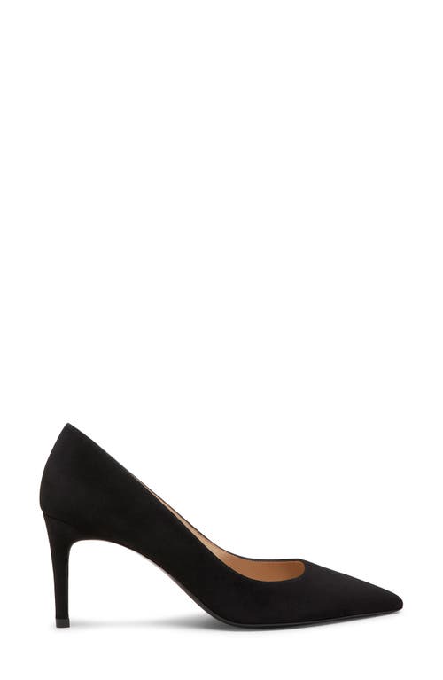 Stuart Weitzman Pointed Toe Leather Stiletto Heel Pumps In Black