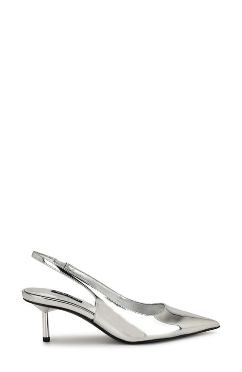 Nine West Hunny Slingback Pointed Toe Pump In Silver