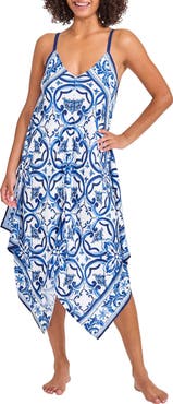 Tommy Bahama Terrazzo Tile Handkerchief Hem Cover-Up Dress