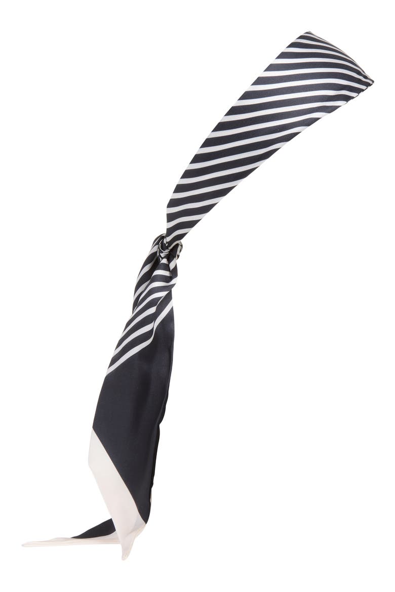 Pier Stripe Hair Scarf, Main, color, BLACK/ WHITE