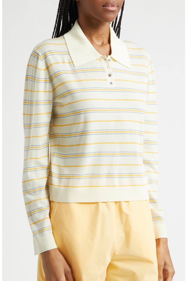 James Stripe Merino Wool Polo, Alternate, color, SOLEIL STRIPE