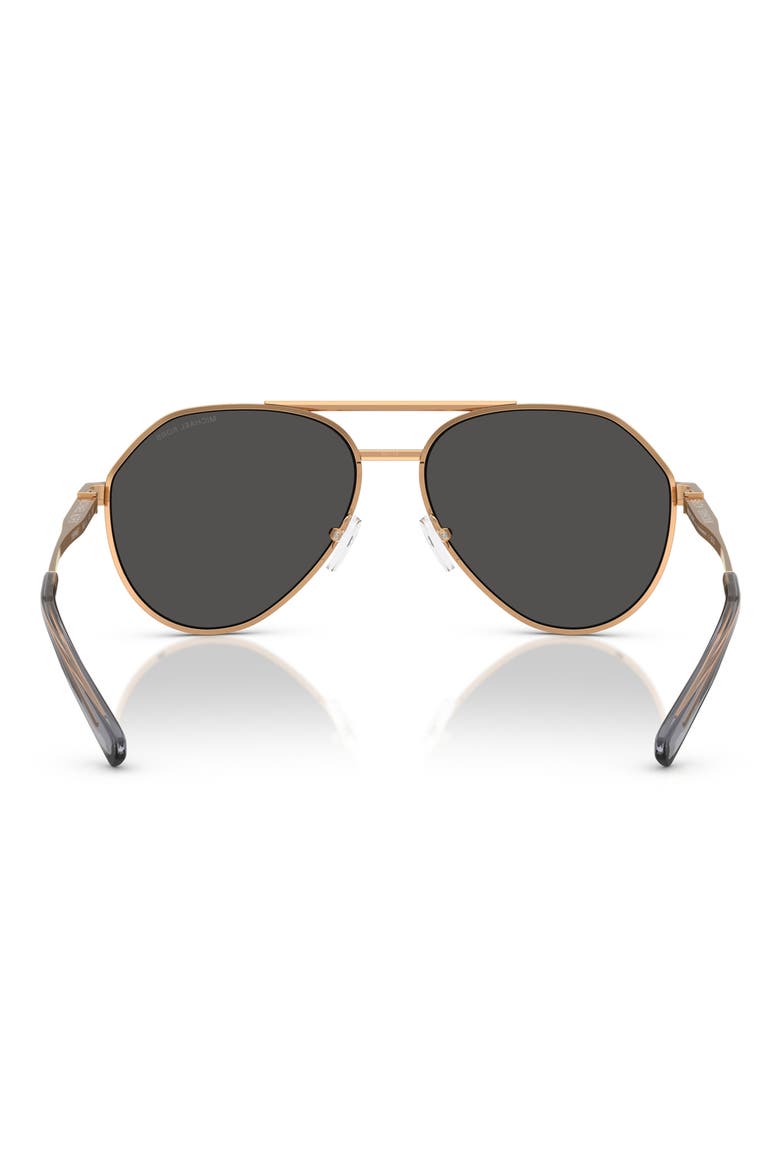 60mm Pilot Sunglasses, Alternate, color, BEIGE GOLD / DARK GREY SOLID
