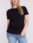 MOTHERHOOD MATERNITY Crewneck Short Sleeve Nursing Tee