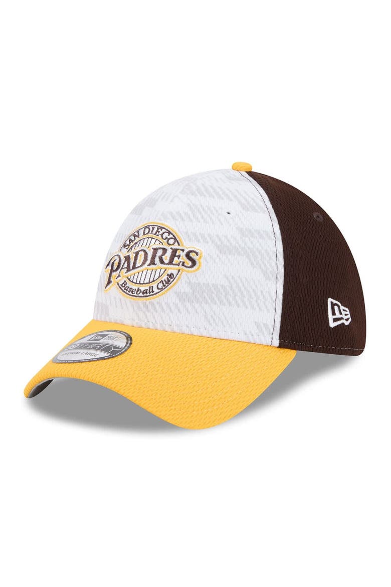 Men's New Era Brown/Gold San Diego Padres 2025 MLB Clubhouse 39THIRTY Flex Hat, Main, color, Brown
