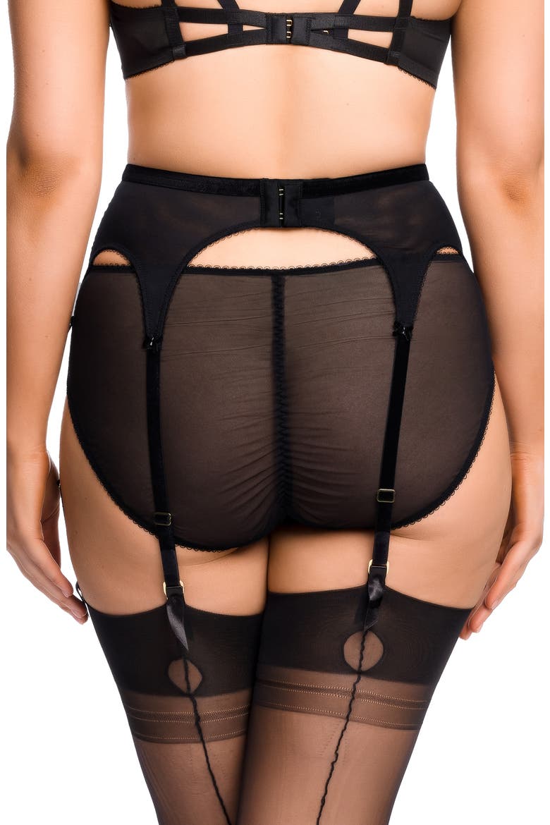Dahlia Suspender Belt, Alternate, color, BLACK