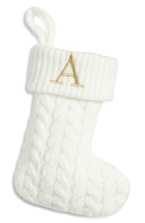 Mini Monogram Cable Christmas Stocking
