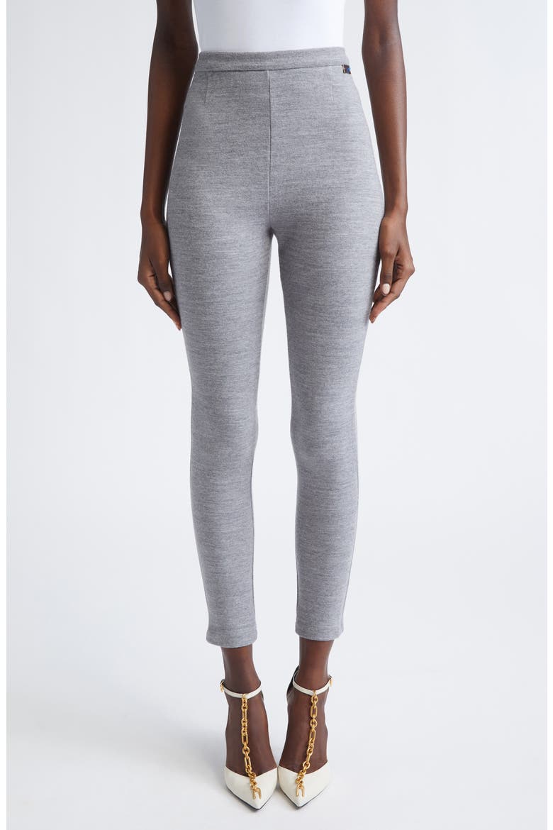Virgin Wool & Cotton Blend Leggings, Main, color, LIGHT GREY
