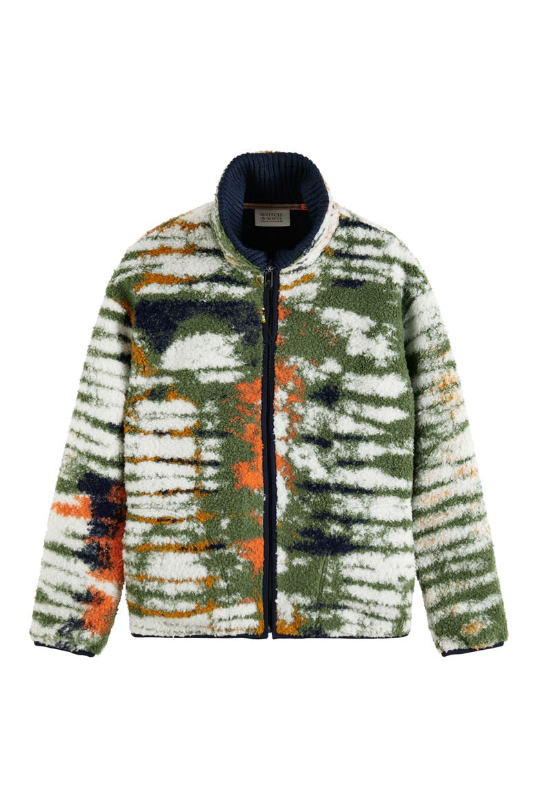 Jacquard Tie Dye Fleece Jacket, Alternate, color, 6781-HARMONICA TIE DYE