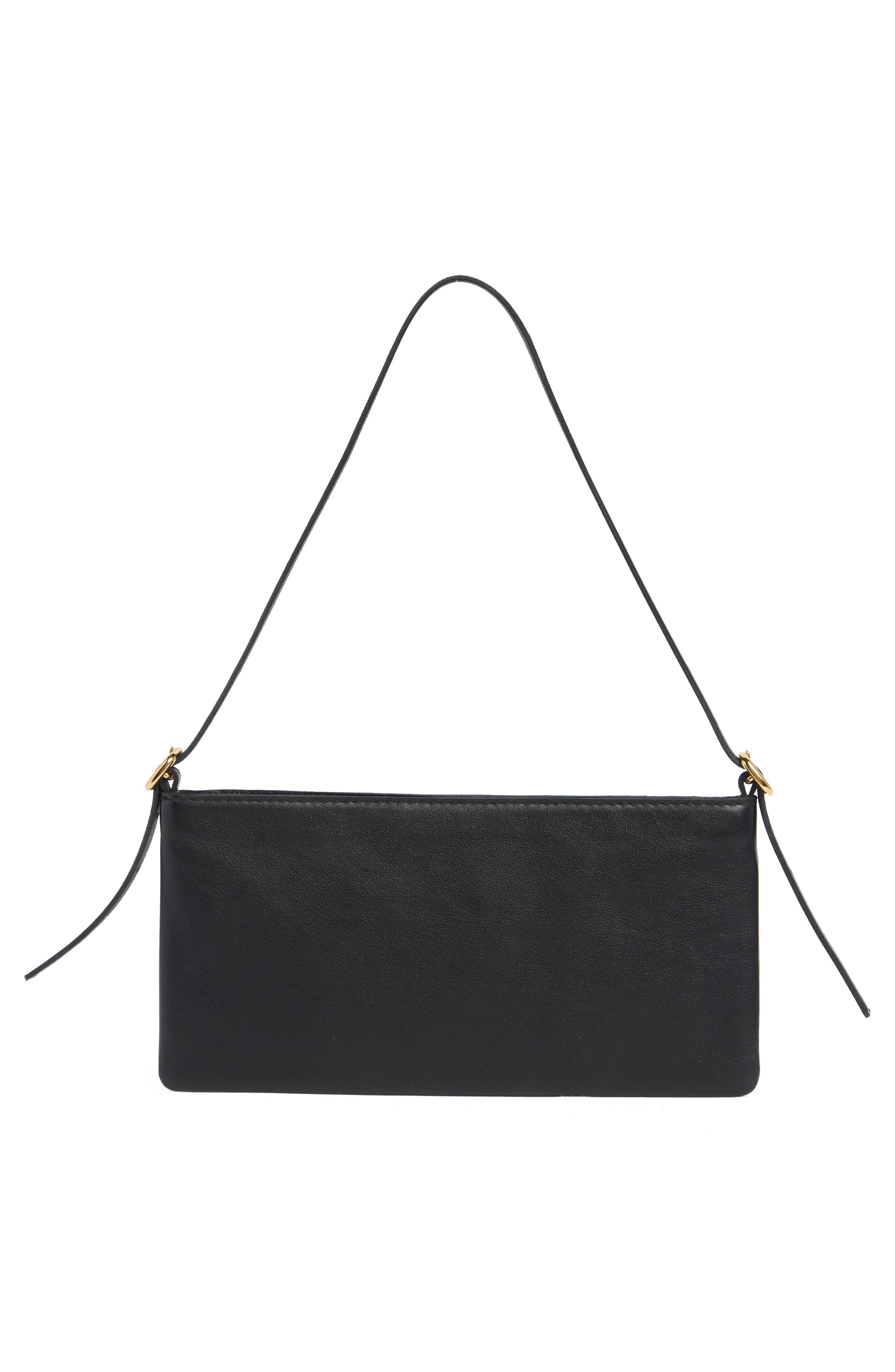 Madewell The Mini Sculptural Buckle Shoulder Bag, Alternate, color, True Black