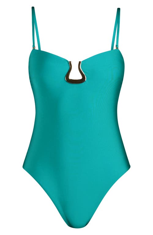 Sunshine 79 Solids Strapless One-piece Swimsuit In Green
