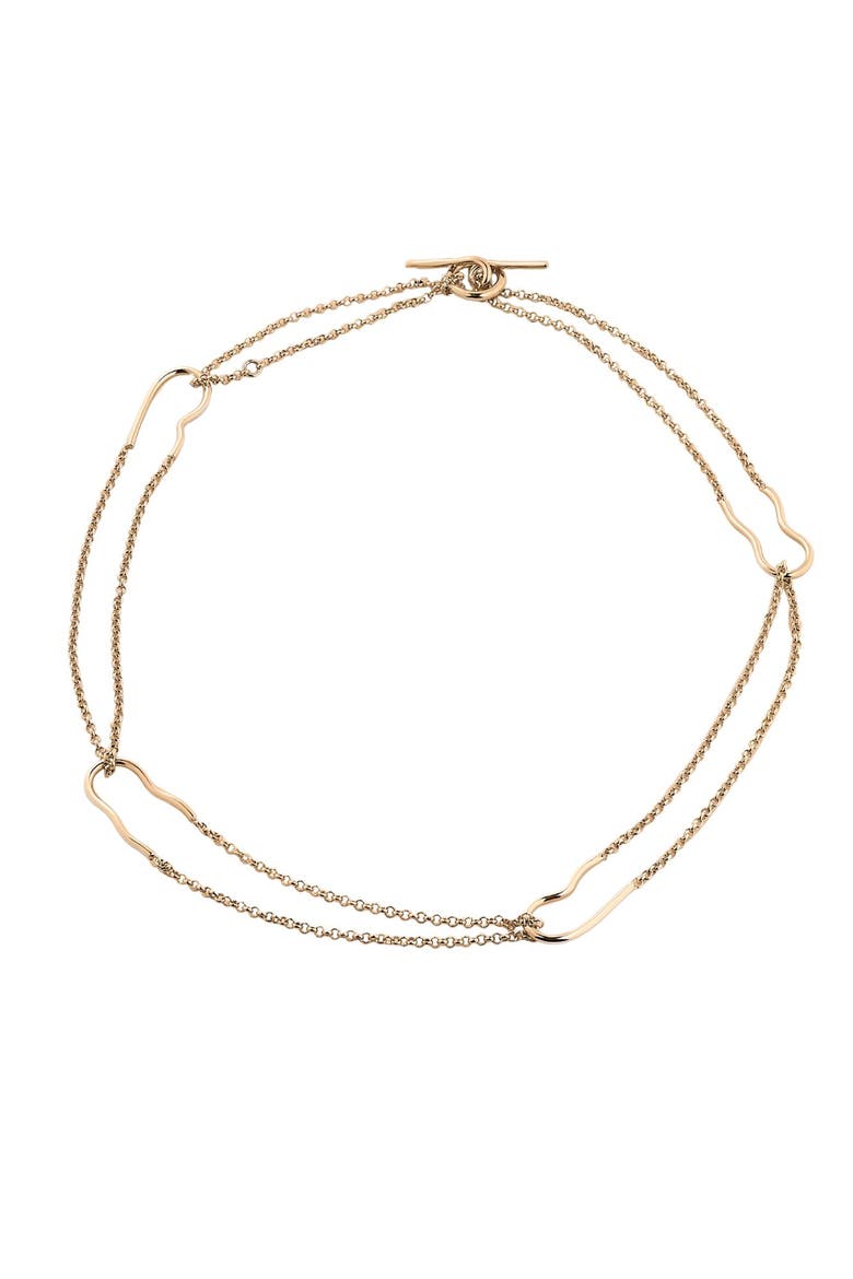 Nicole  delicate double chain necklace, Main, color, GOLD PLATE
