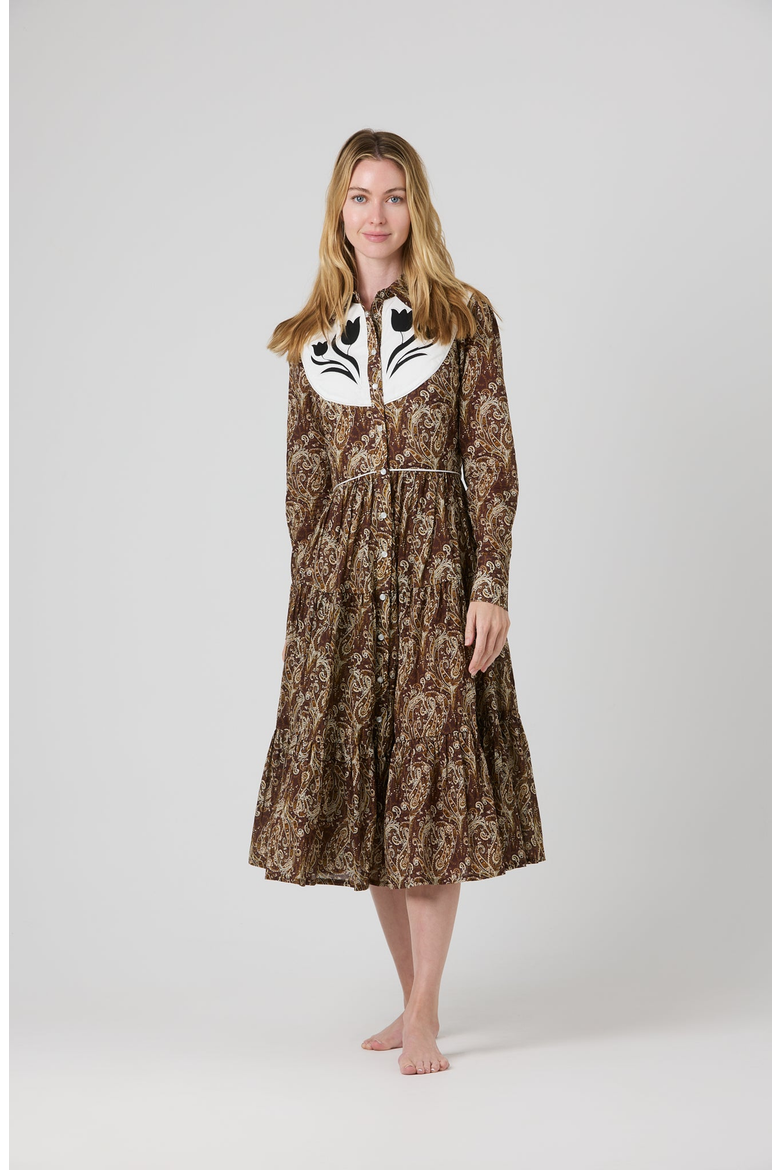 Beck Dress, Main, color, Brown Paisley