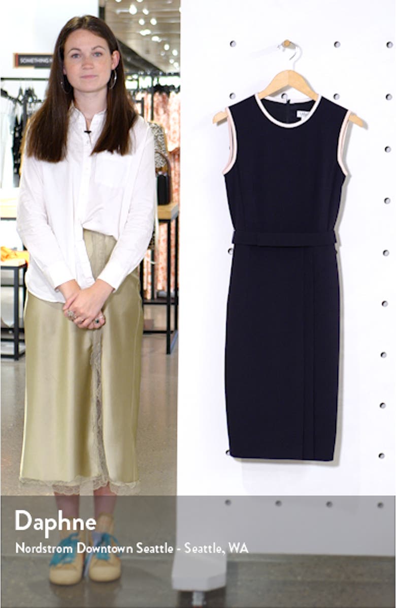Farad Crepe Sheath Dress, sales video thumbnail