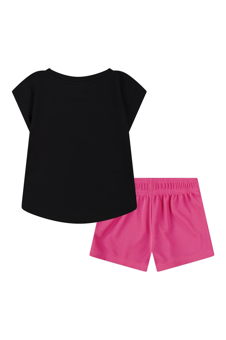 Kids' Script Future Logo Graphic T-Shirt & Mesh Shorts Set, Alternate, color, HYPER PINK