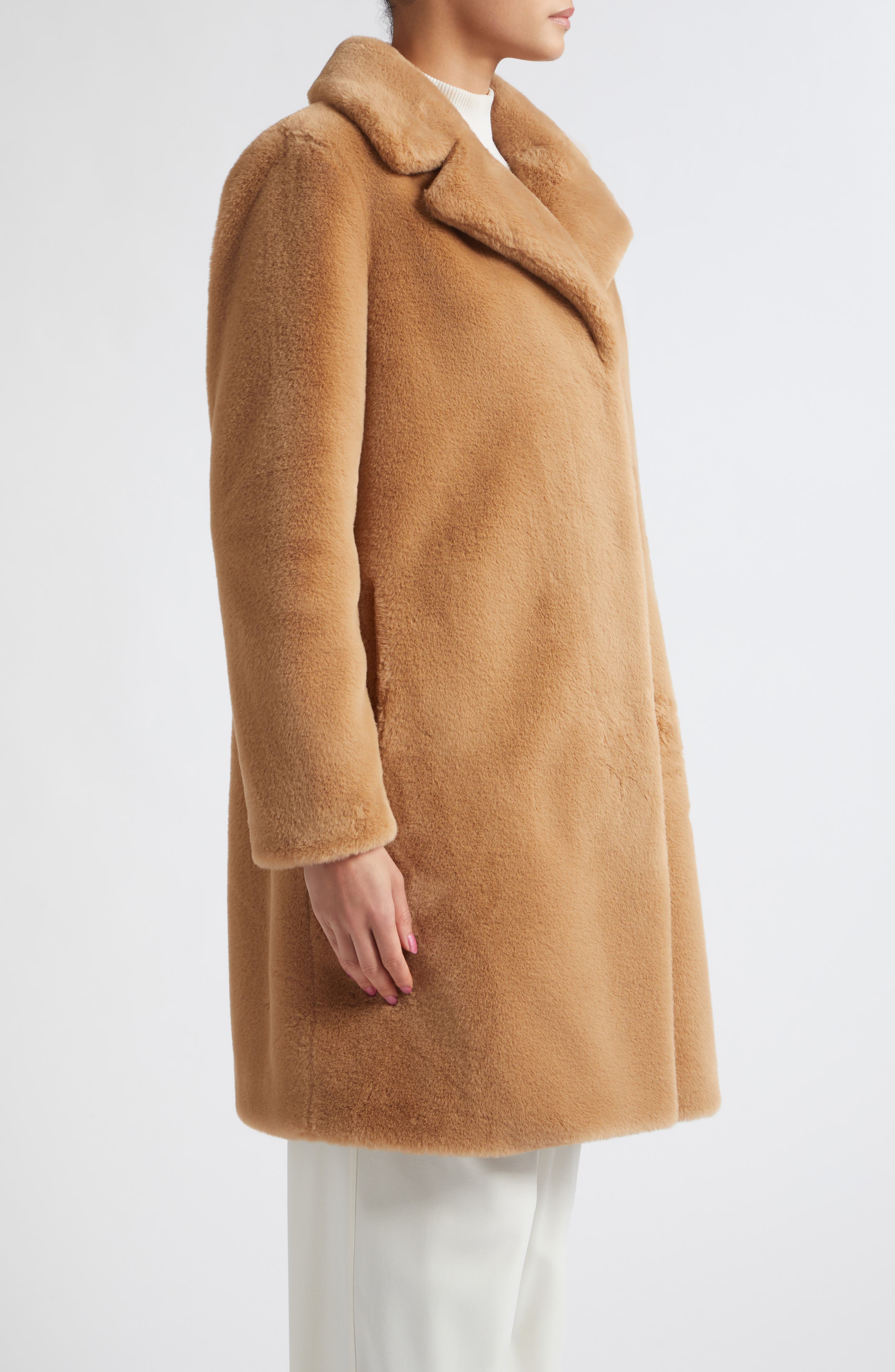 Herno Faux Fur Notch Lapel Coat (Women) | Nordstrom