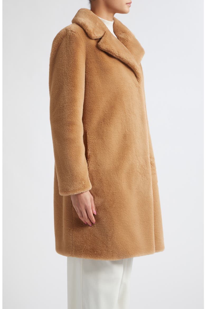 Faux Fur Notch Lapel Coat, Alternate, color, 2157 CAMEL