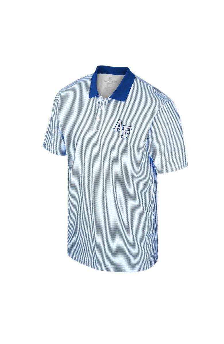 COLOSSEUM Men's Colosseum White/Royal Air Force Falcons Print Stripe Polo, Alternate, color, White