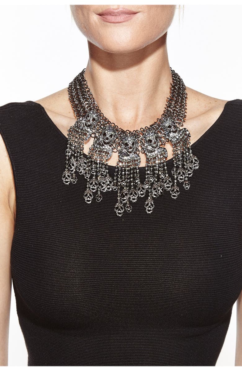 EYE CANDY LOS ANGELES Skull My Neck Necklace, Alternate, color, Gun-Metal