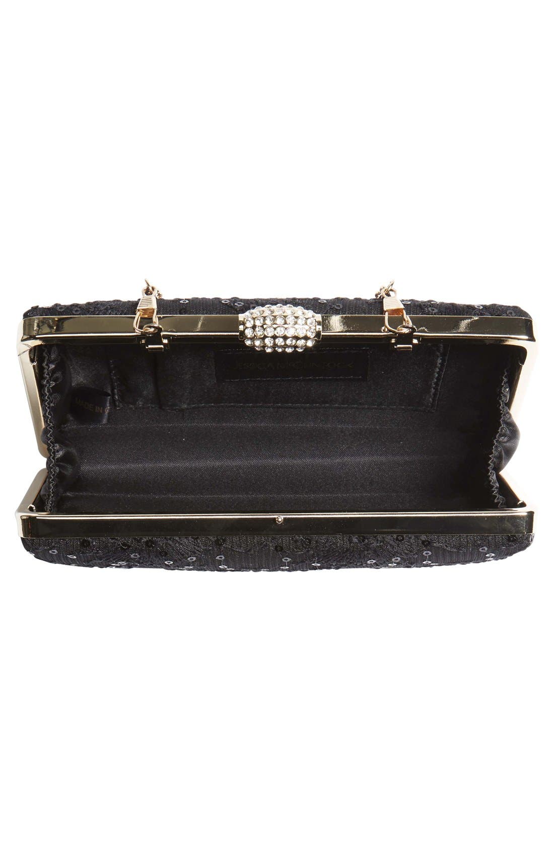 'Noelle' Lace Clutch, Alternate, color, BLACK