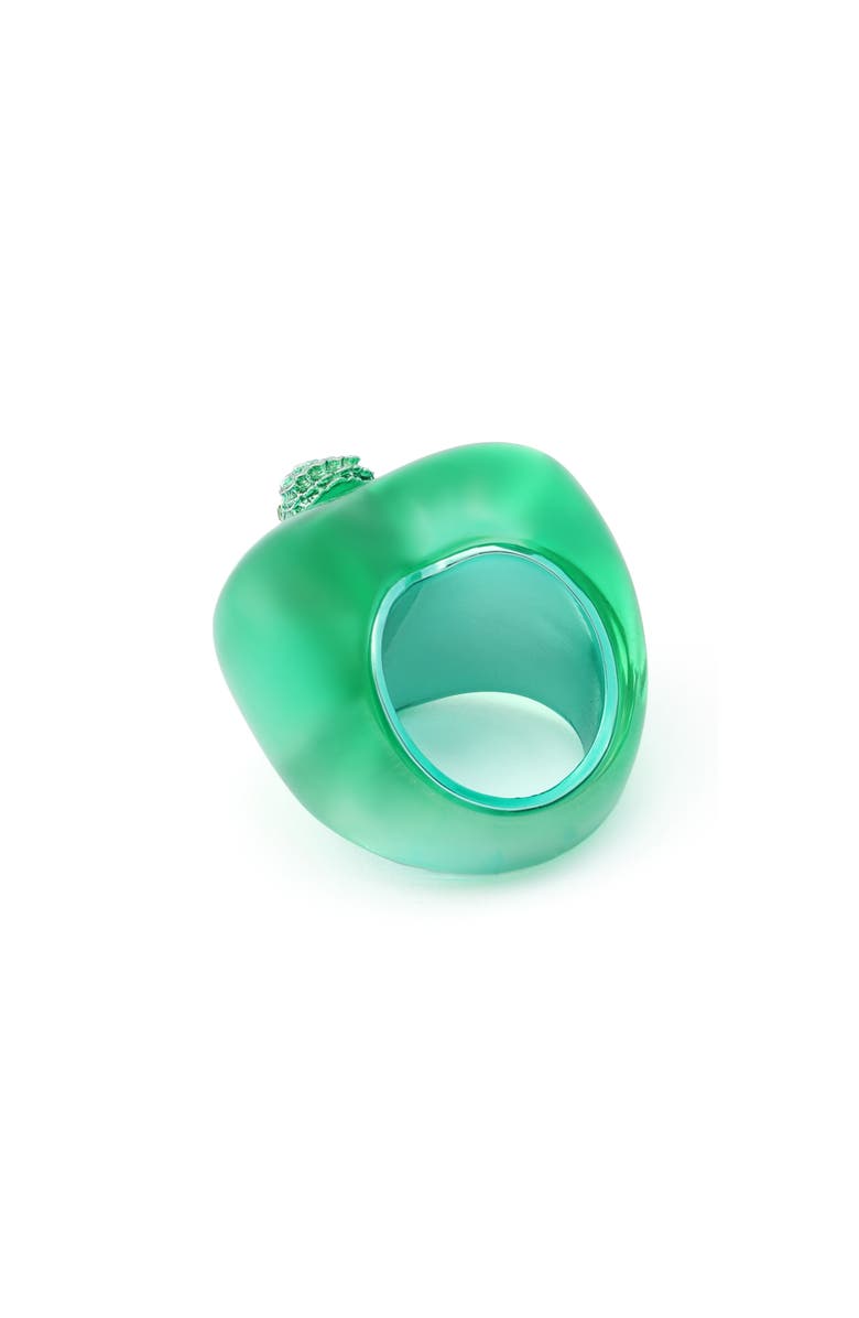 Kurt Geiger London Jelly Eagle Heart Cocktail Ring, Alternate, color, Green