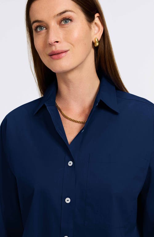 Foxcroft Marina Button-up Shirt In Blue