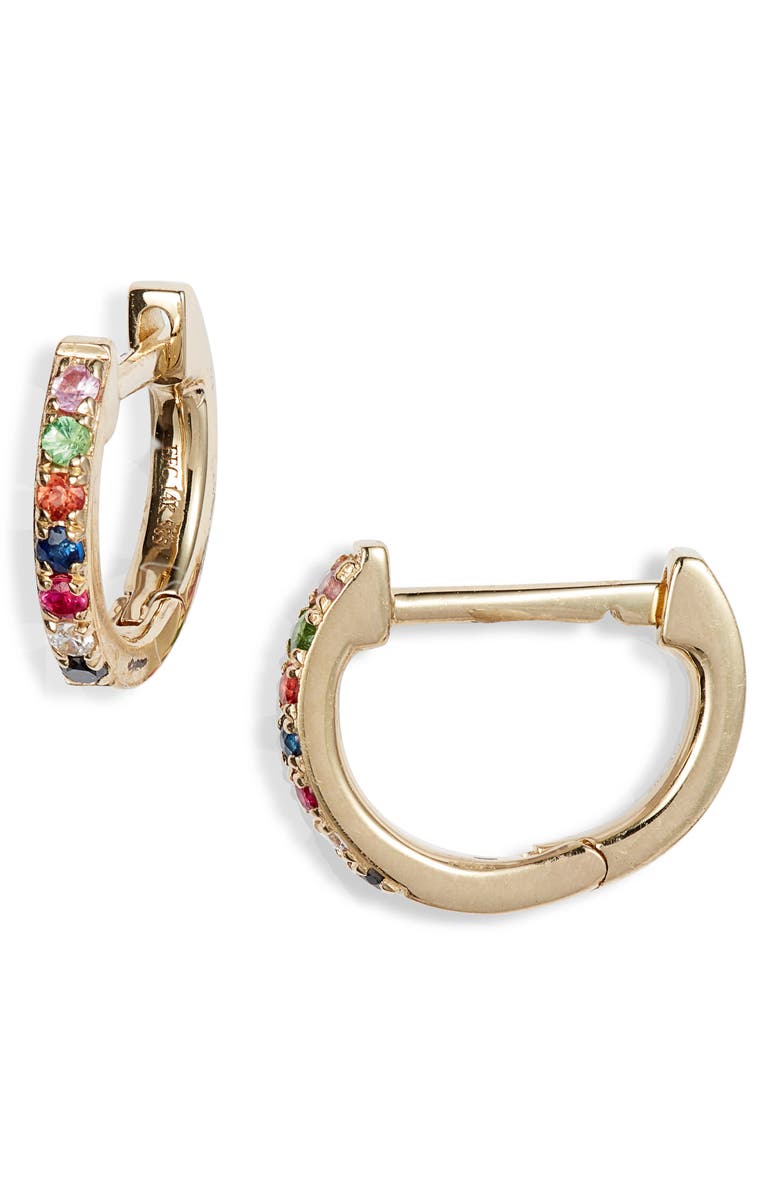 EF Collection Rainbow Mini Huggie Hoop Earrings, Main, color,