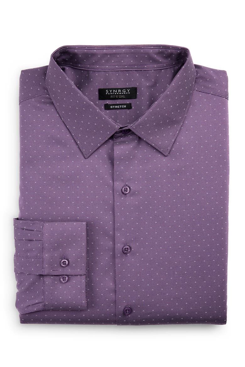 Big & Tall Performance Dress Shirt V2, Main, color, PURPLE