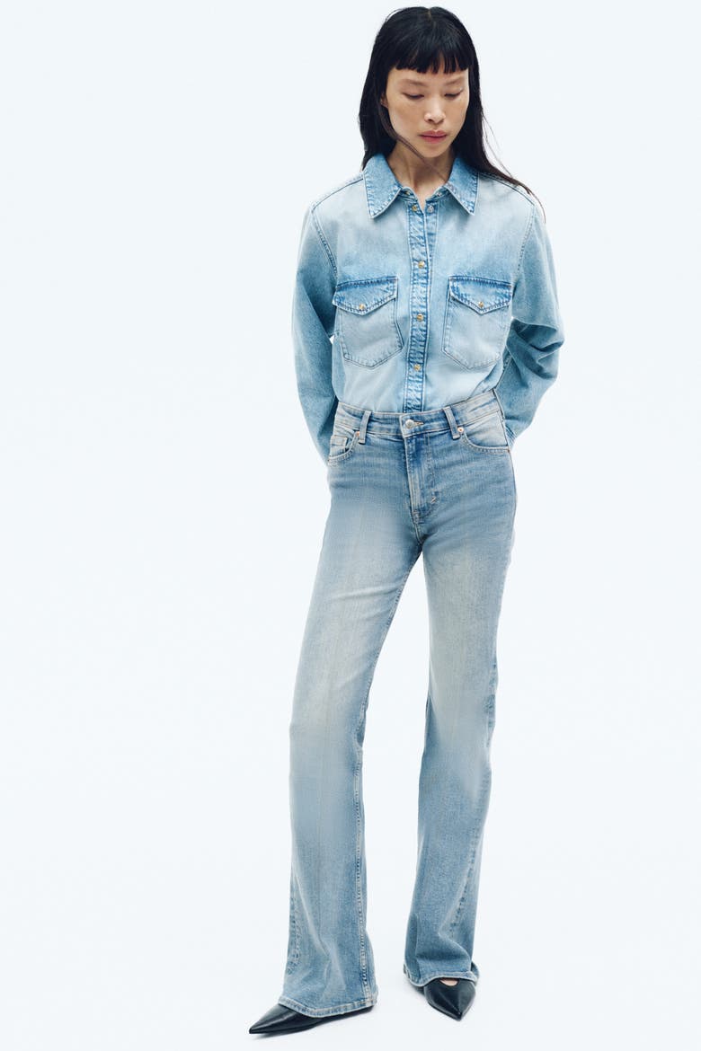 Flared High Jeans, Alternate, color, Light denim blue