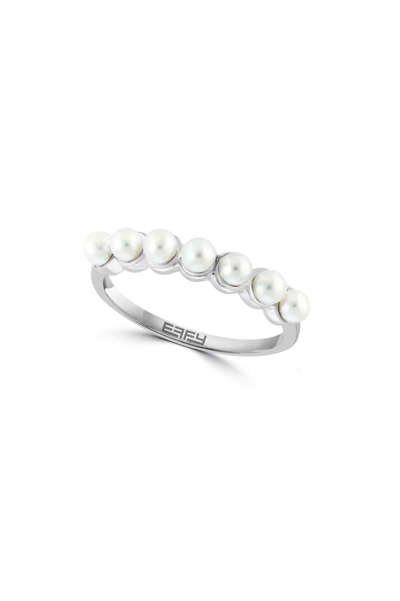 Sterling Silver Freshwater Pearl Ring, Main, color, WHITE