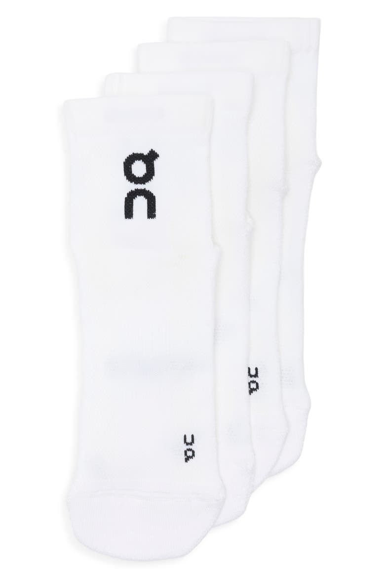 Core Mid 2-Pack Run Socks, Main, color, WHITE
