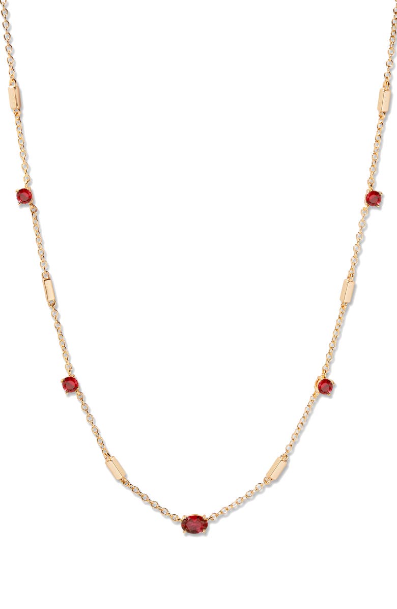 Brook and York Brenna Birthstone Station Necklace, Main, color, Gold January