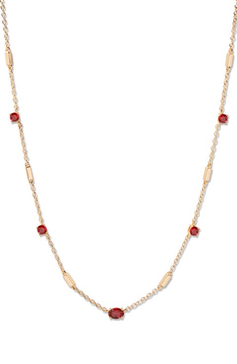 Brenna Birthstone Station Necklace