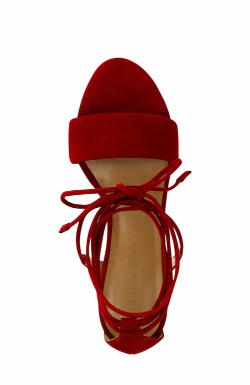 Bernardo Footwear Ieda Ankle Tie Heeled Sandal In Dark Red