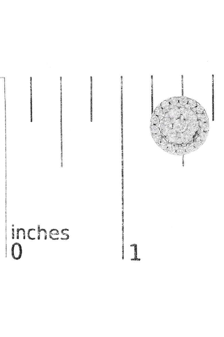 14K White Gold 1/2 Ct BrilliantDiamond Halo-Style Cluster Button Stud Earrings, Alternate, color, White