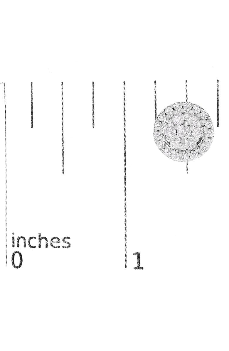 Haus of Brilliance 14K White Gold 1/2 Ct BrilliantDiamond Halo-Style Cluster Button Stud Earrings, Alternate, color, White