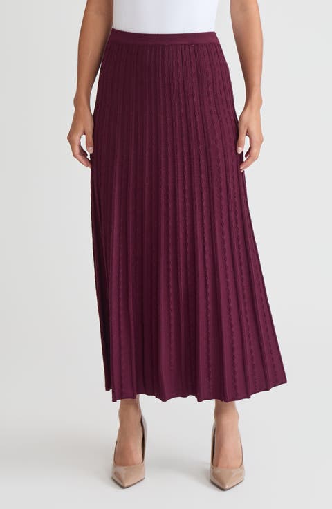 A-Line Raised Textured Soft Knit Maxi Skirt