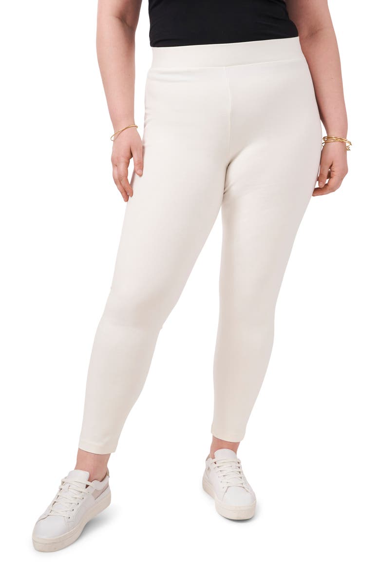 Vince Camuto High Waist Ponte Knit Leggings, Alternate, color, Vanilla
