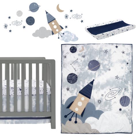 Sky Rocket 5-Piece Galaxy/Space Nursery Baby Crib Bedding Set