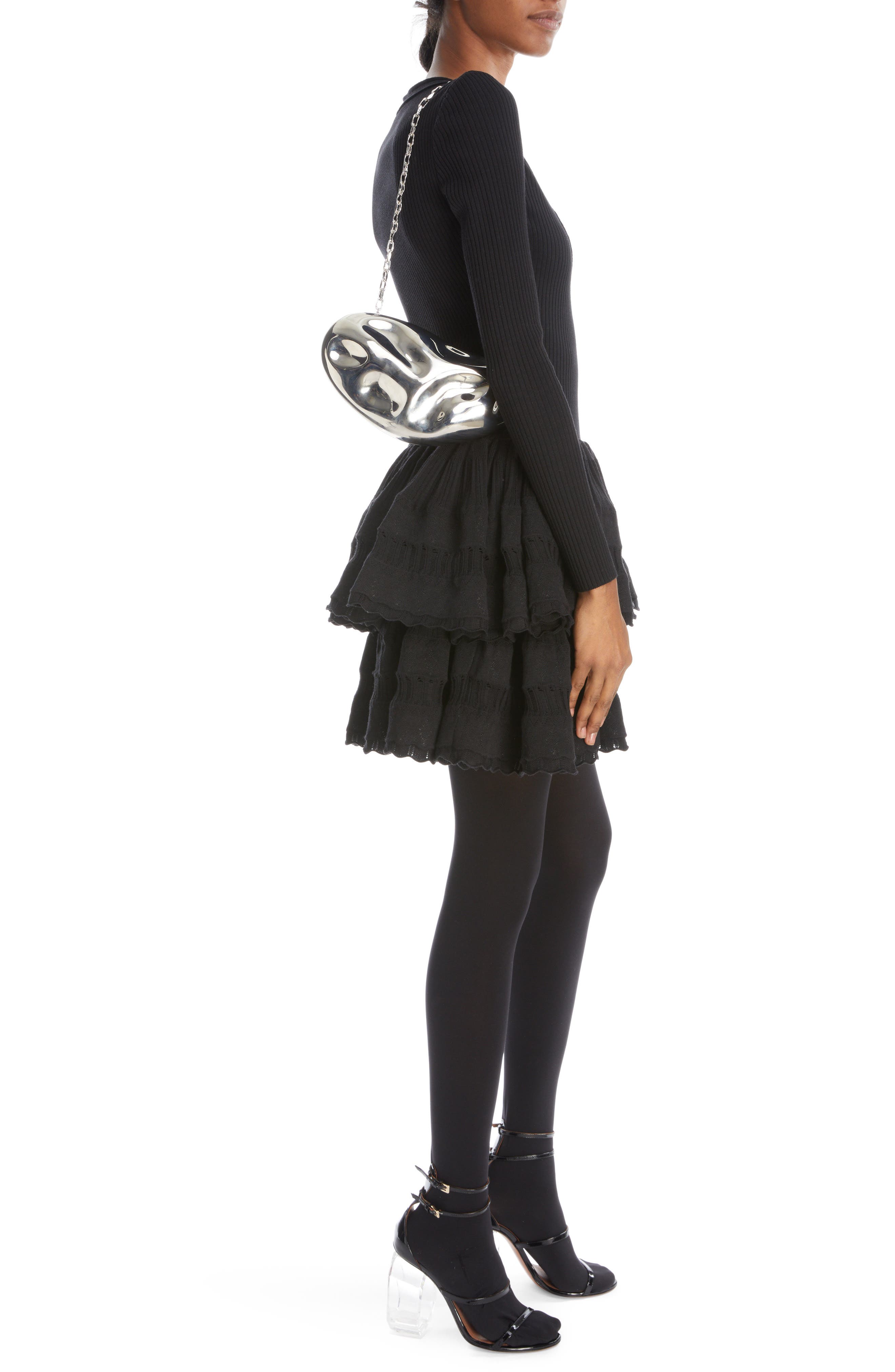 Alaïa Fluide Aluminum Clutch, Alternate, color, 