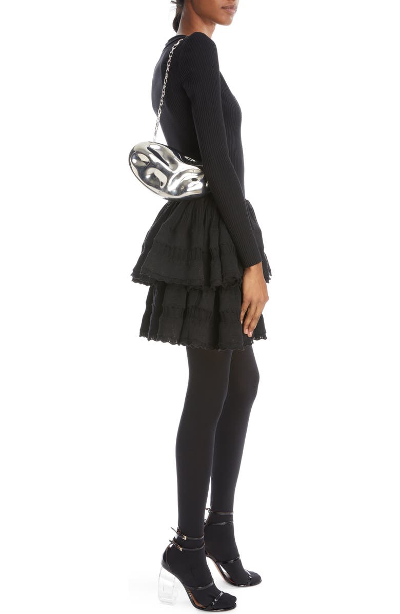 Alaïa Fluide Aluminum Clutch, Alternate, color,